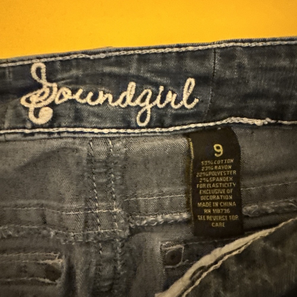 Vintage Soundgirl Women's Distressed Denim Jeans‎ Blue Size 9 - Picture 8 of 14